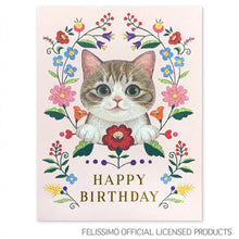 將圖片載入圖庫檢視器 Felissimo 貓部 日本正版 「花與貓」迷你生日卡

