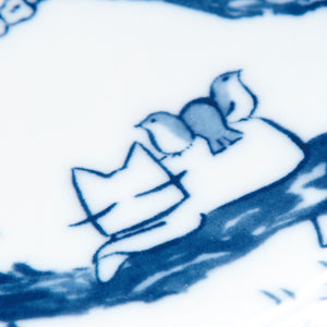 Felissimo 貓部 x 久保智昭 日本製 「貓咪與吉祥物」青花瓷風器皿碟 - 四款可選