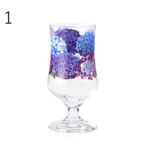 Felissimo YOU+MORE! 日本製正版 現在也像會繼續盛開 繡球花的有腳玻璃杯 - 三款可選