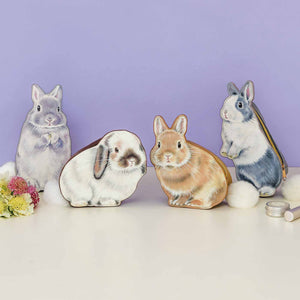 Felissimo YOU+MORE! 日本正版 萌兔子在桌上玩耍 就像自己能站立一樣的小兔收納包 - 四款可選