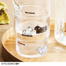 將圖片載入圖庫檢視器 Felissimo 貓部 日本製 堆疊時插畫就連在一起! 貓咪的階梯式玻璃杯 - 四款可選
