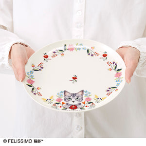 Felissimo 貓部 日本製 花與小貓餐碟 - 四款可選