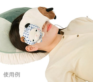 LIV HEART 日本正版 動物日式頭巾立體冰涼眼枕-兩款可選