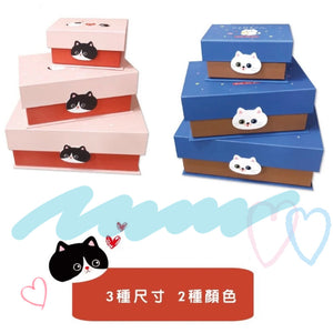 O-CAT不理貓 台灣直送 小清新貓頭收納禮物盒S/M/L -兩款可選