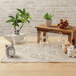 【預訂】Fuku Fuku Nyanko 日本正版 貓咪耐熱堆疊玻璃杯(420ml)- 三款可選