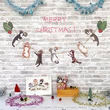 將圖片載入圖庫檢視器 Felissimo 貓部 日本正版 貓咪聖誕掛牆裝飾彩旗Banner
