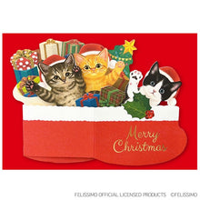 將圖片載入圖庫檢視器 Felissimo 貓部 日本正版 貓咪聖誕襪搖搖立體聖誕卡

