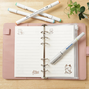 【預訂】Fuku Fuku Nyanko 日本正版 貓咪粉紅色皮革活頁夾(B6尺寸)