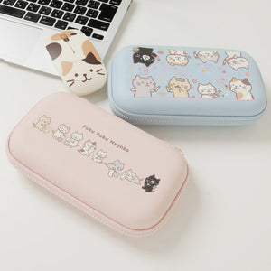 【預訂】Fuku Fuku Nyanko 日本正版 貓咪滑鼠文具EVA半硬殼保護包 - 兩款可選
