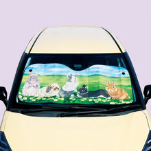 將圖片載入圖庫檢視器 Felissimo YOU+MORE! 日本正版 在原野的兔兔車用前擋遮陽板
