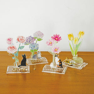 【預訂】Felissimo 貓部 日本製 陪伴您與貓咪的生活  任何時候也優美  花卉亞克力裝飾托盤 - 四款可選