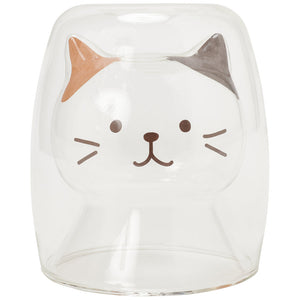 【預訂】Fuku Fuku Nyanko 日本正版 貓咪耐熱雙層玻璃杯(180ml)- 四款可選
