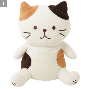 Fuku Fuku Nyanko 日本正版 貓咪坐姿公仔抱枕（BIG 特大版）- 三色貓、茶虎貓、灰八分貓