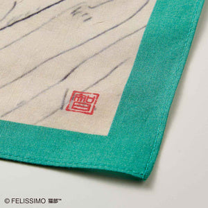 【預訂】Felissimo 貓部 x 久保智昭 日本製 「貓和自然」鮮艷大方巾手帕 - 四款可選