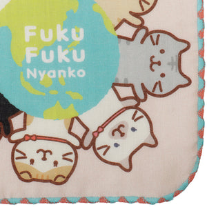 【預訂】Fuku Fuku Nyanko 日本正版 貓咪方形迷你毛巾手帕- 八款可選