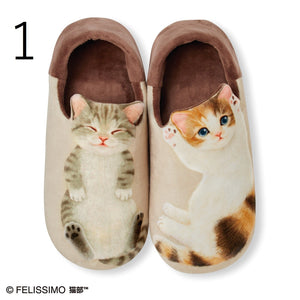 Felissimo貓部 日本正版 小貓四腳朝天地翻滾室內拖鞋 - 三款可選