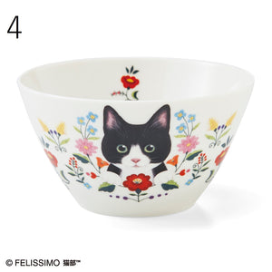 Felissimo 貓部 日本製 花與小貓深型碗 - 四款可選