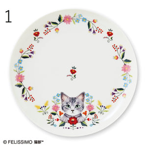 Felissimo 貓部 日本製 花與小貓餐碟 - 四款可選
