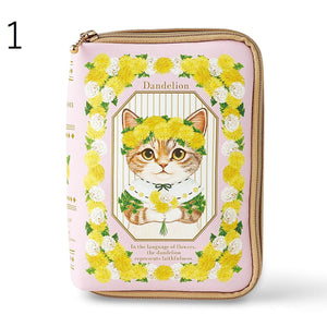 【預訂】Felissimo 貓部 日本正版 花的貓咪妖精 植物圖鑑風收納包 - 四款可選