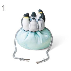 Felissimo YOU+MORE! 日本正版 YOU+MORE!　擠在一起取暖的企鵝束繩袋 - 三款可選
