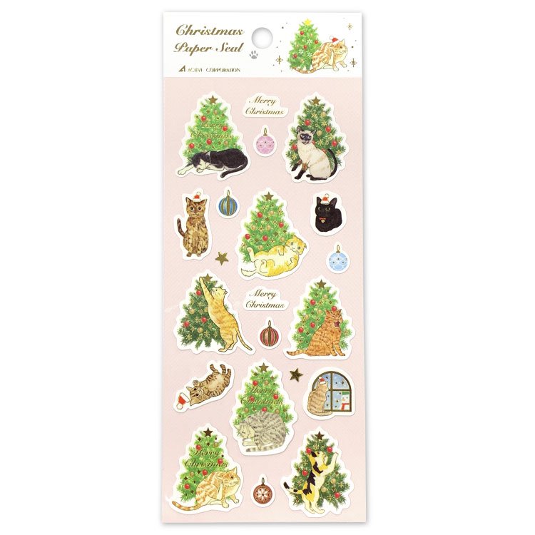 《貓與樹》日本正版聖誕貼紙