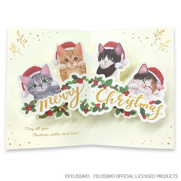 Felissimo 貓部 日本正版 貓咪立體聖誕卡