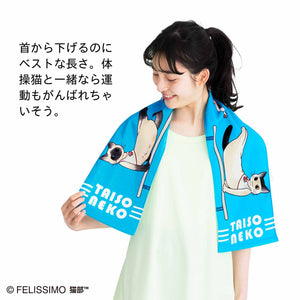 【預訂】  Felissimo貓部  日本正版 漫畫家山野玲玲老師 身體柔軟體操貓的滿分運動毛巾 - 三款可選