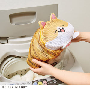 Felissimo貓部 x 插畫家995 日本正版 兩袋設計超方便! 「香箱座姿」超萌貓型洗衣袋/衣物收納包 - 四款可選