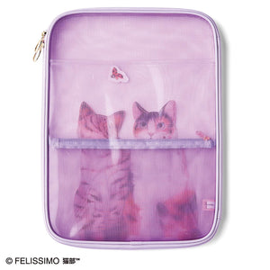 Felissimo貓部 日本正版 窗邊貓咪 看著窗外又回頭看您的貓咪A4網袋 - 三款可選