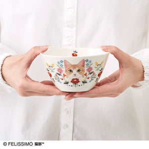 Felissimo 貓部 日本製 花與小貓深型碗 - 四款可選