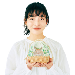 Felissimo YOU+MORE! 日本正版 從花籃中蹦出頭來 兔子的束繩袋-三款可選
