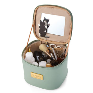 Felissimo 貓部 日本正版 打開就嚇一跳！對著鏡子玩耍的貓咪的化妝包 - 三款可選