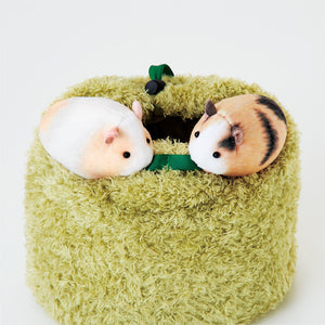 【預訂】Felissimo YOU+MORE! 日本正版 吃草吃到親嘴的2隻天竺鼠造型束繩袋