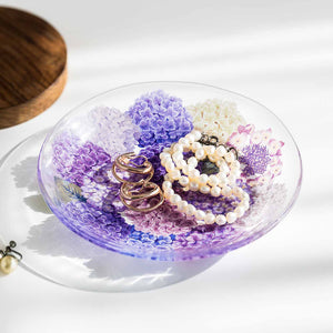 Felissimo YOU+MORE! 日本製正版 輕飄花手水 繡球花的玻璃碟 - 三款可選