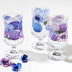 Felissimo YOU+MORE! 日本製正版 現在也像會繼續盛開 繡球花的有腳玻璃杯 - 三款可選