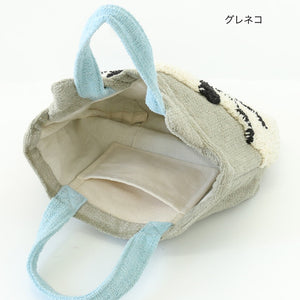 TOMO CORPORATION 日本直送 印度製灰白貓立體耳朵手挽袋
