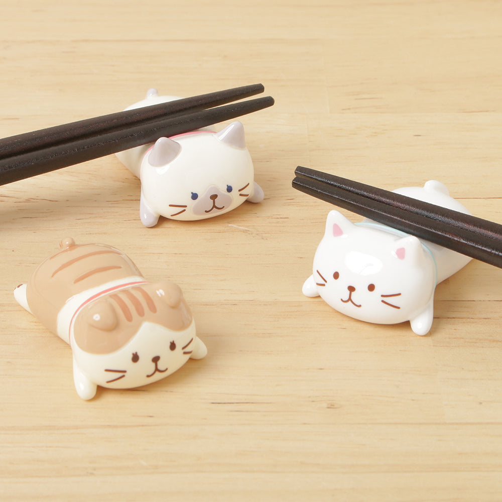 Fuku Fuku Nyanko 日本正版 貓咪躺著筷子架- 八款可選