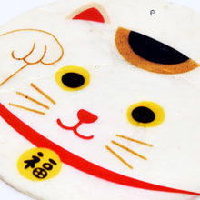將圖片載入圖庫檢視器 TOMO CORPORATION 日本直送白色招財貓貝殼杯墊
