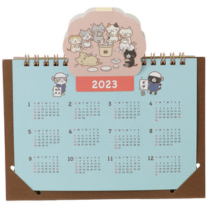 《1折清貨價》Fuku Fuku Nyanko 日本正版 2023年貓咪插畫立體座檯桌曆