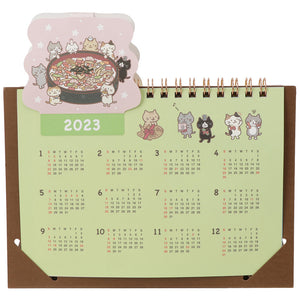 《1折清貨價》Fuku Fuku Nyanko 日本正版 2023年貓咪插畫立體座檯桌曆