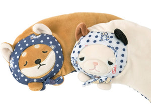 《特賣》LIV HEART 日本正版「恰眼瞓NEMU NEMU」系列動物日式頭巾立體冰涼眼枕-兩款可選