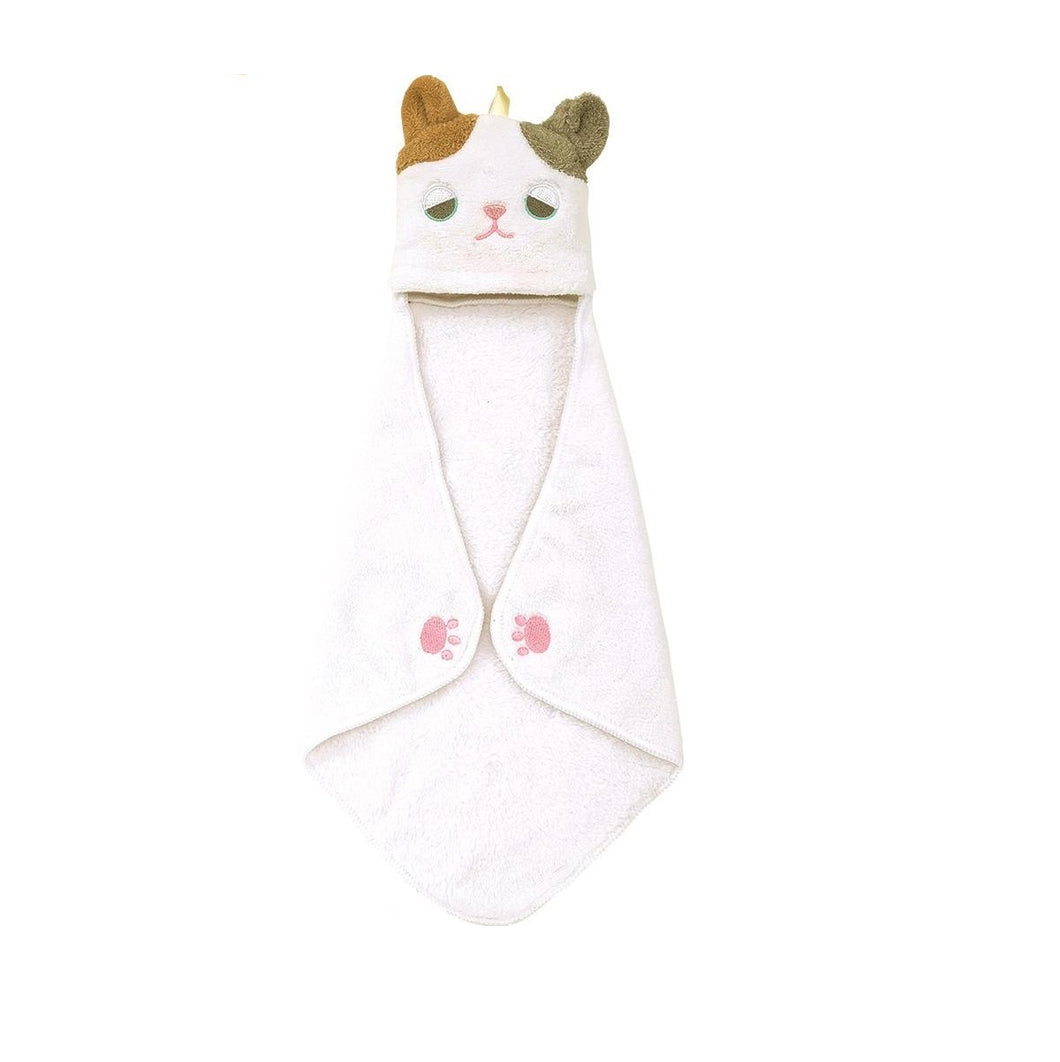 LIV HEART 日本正版 「恰眼瞓NEMU NEMU」系列 三色貓可掛式吸水速乾口袋毛巾