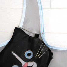 將圖片載入圖庫檢視器 ECOUTE! minette 日本正版 療癒貓臉輕便巾着環保袋 - 灰色 X 黑貓
