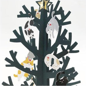 Sanrio 日本正版 貓咪聖誕樹立體聖誕卡