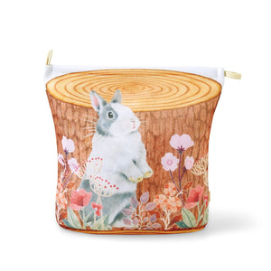 【預訂】 Felissimo YOU+MORE! 日本正版 在樹樁上休息的兔子風琴底洗衣袋 - 四款可選