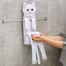 將圖片載入圖庫檢視器 Felissimo貓部 日本正版 與身體超~長的人氣貓咪「伸長子のび子」合作! 超~長白貓毛巾
