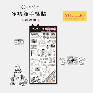 O-CAT不理貓 台灣直送 透明手帳貼紙 - 迷你貓