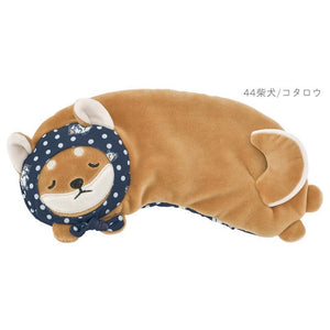 《特賣》LIV HEART 日本正版「恰眼瞓NEMU NEMU」系列動物日式頭巾立體冰涼眼枕-兩款可選