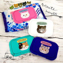 將圖片載入圖庫檢視器 ECOUTE! minette 日本製 療癒貓粉紅色白貓臉隨身濕紙巾揭蓋
