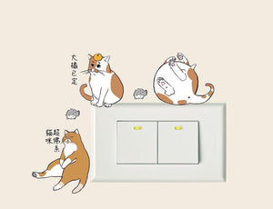 【50%OFF】台灣正版 「超佛系貓咪」橘貓無限大防水無痕裝飾貼開關貼